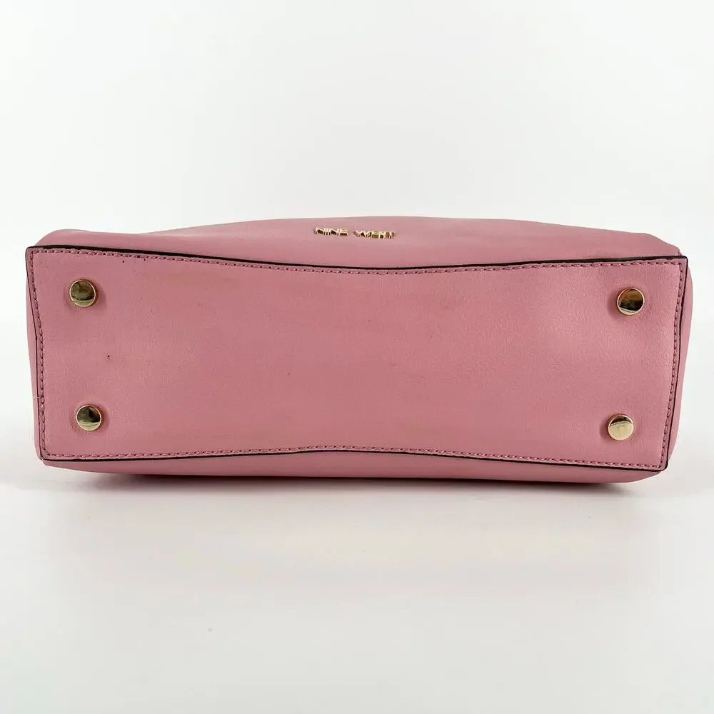 Nine West pink purse handbag satchel with removeable crossbody strap